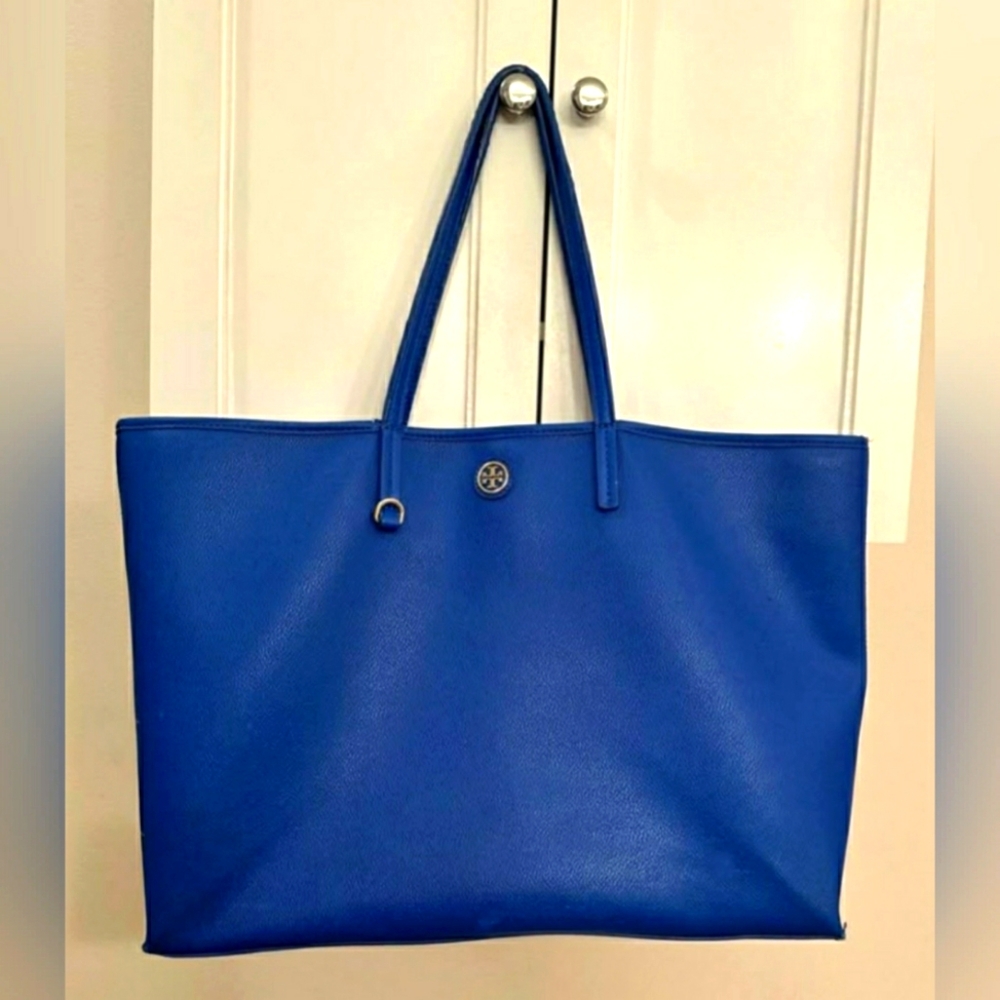 Tory Burch Designer Blue Tote Bag Purse Handbag